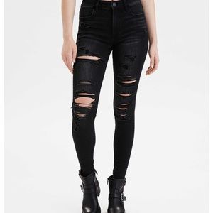 AE Black Ripped Jeggings